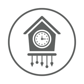 recommend clip art: Alarm, clock, cuckoo icon. Gray vector graphics.