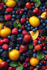 Obraz premium background from different fruits berries. Selective focus