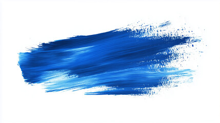 A vibrant blue brush stroke on a white background, ideal for artistic designs, branding, or creative projects.