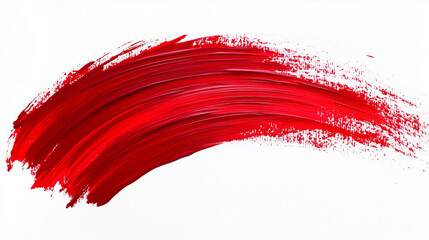 A bold red brushstroke on a white background, perfect for artistic designs, modern decor, or creative projects.