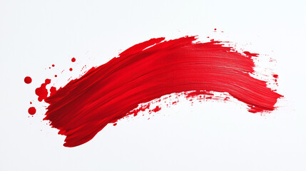 A vibrant red paint stroke ideal for artistic designs, branding, or creative projects.