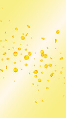 European Union Euro coins falling. Scattered gold