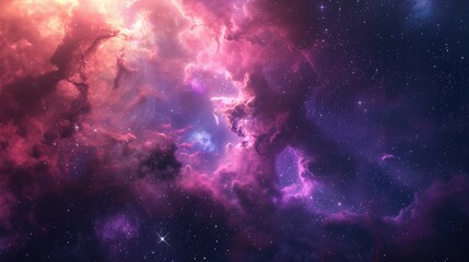Fototapeta premium A colorful space scene with a pink cloud in the middle