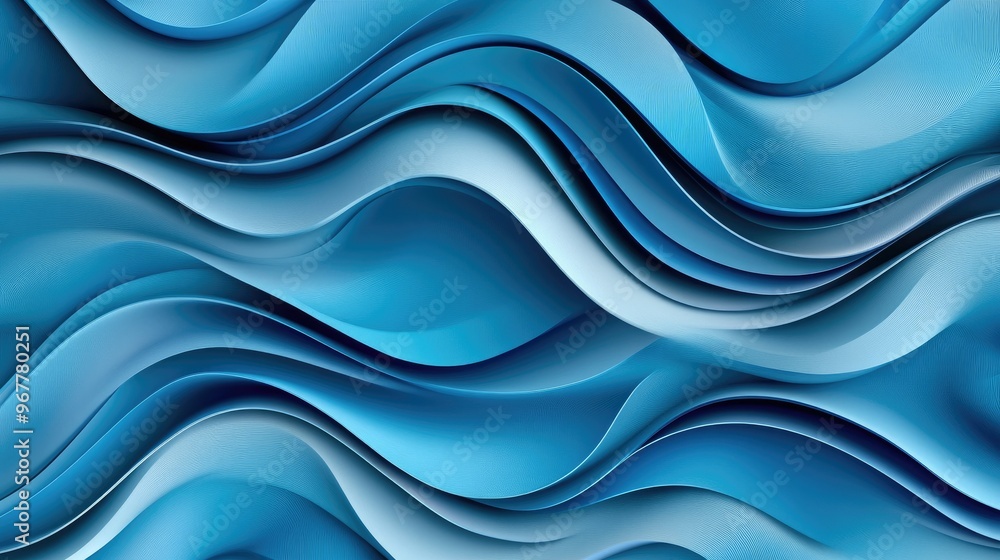 Poster a seamless background with abstract wavy lines in different shades of blue, perfect for a fluid and 