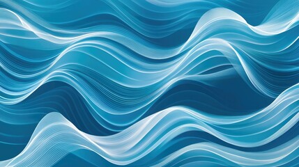 A seamless background with abstract wavy lines in different shades of blue, perfect for a fluid and dynamic design