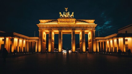 Obraz premium Brandenburg Gate in Berlin, illuminated at night
