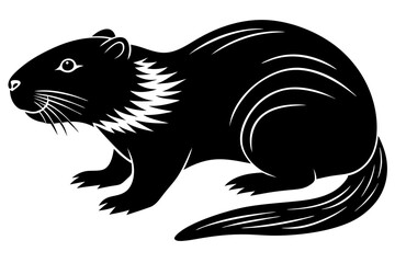 Black cat and white rat vector illustration, a tribal animal design symbol