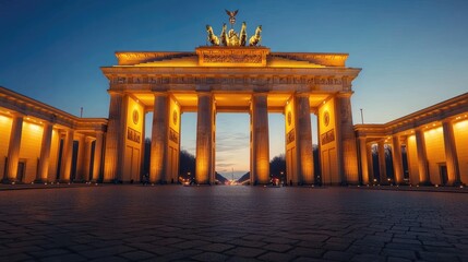 Obraz premium Brandenburg Gate in Berlin, illuminated at night