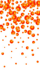 Vitamin A round capsules scattered randomly.