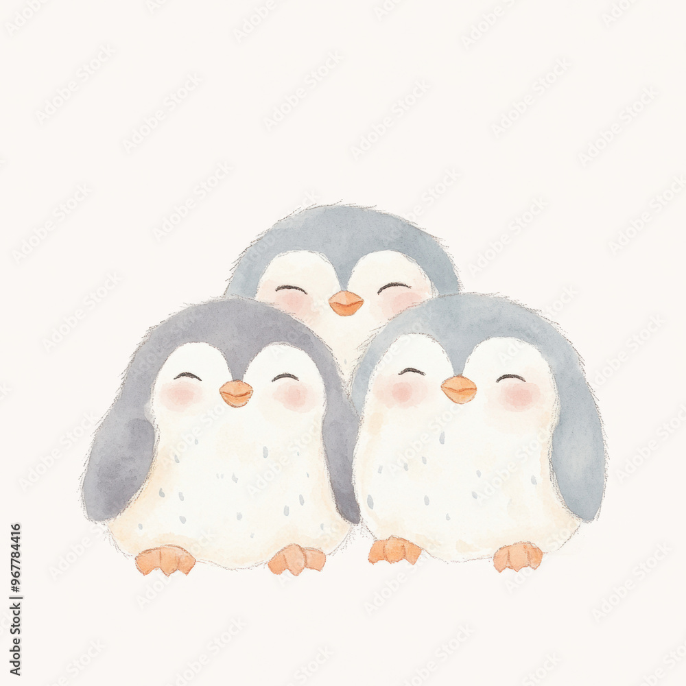 Poster Cute Penguin Friends.