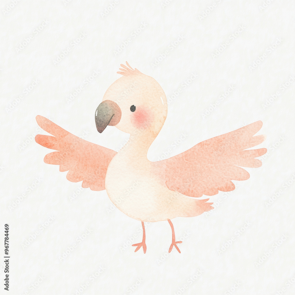 Poster cute flamingo illustration.