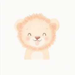 Fototapeta premium Cute Watercolor Lion Cub.