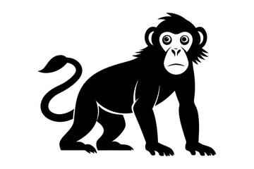 A black vector illustration of a wild lion, a mammal silhouette