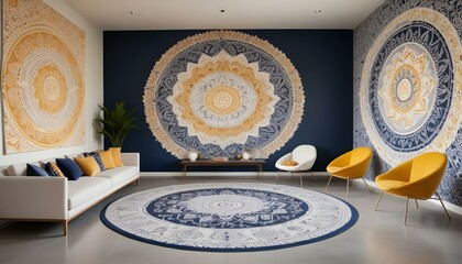 Photo interior modern design room 3d illustration;
