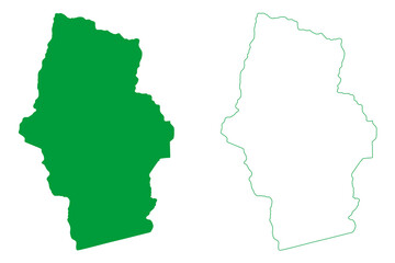 Bonito municipality (Bahia state, Municipalities of Brazil, Federative Republic of Brazil) map vector illustration, scribble sketch Bonito map