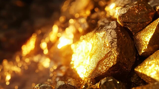 gold nuggets with bokeh lights