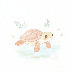 Cute Turtle Watercolor.