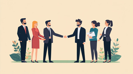 Mutual respect among team members forms the backbone of business success Illustration Flat design