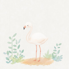 Obraz premium Cute Flamingo Watercolor.