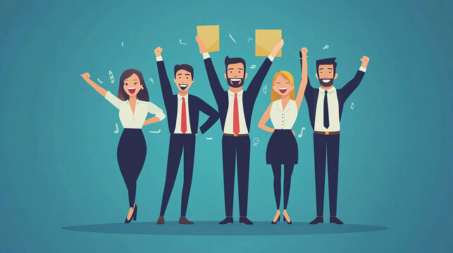 Recognizing team achievements motivates continued success in business endeavors Illustration Flat design