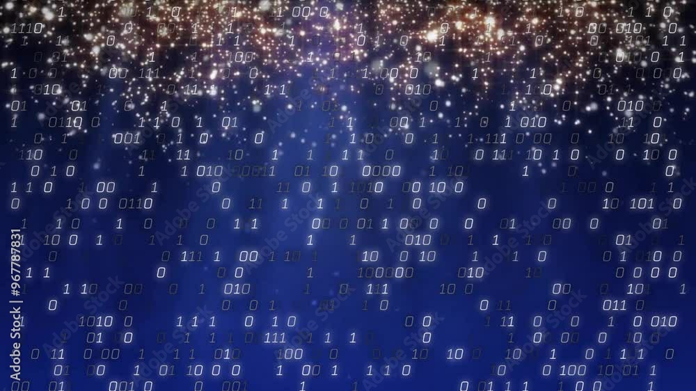 Poster animation of binary coding over light spots
