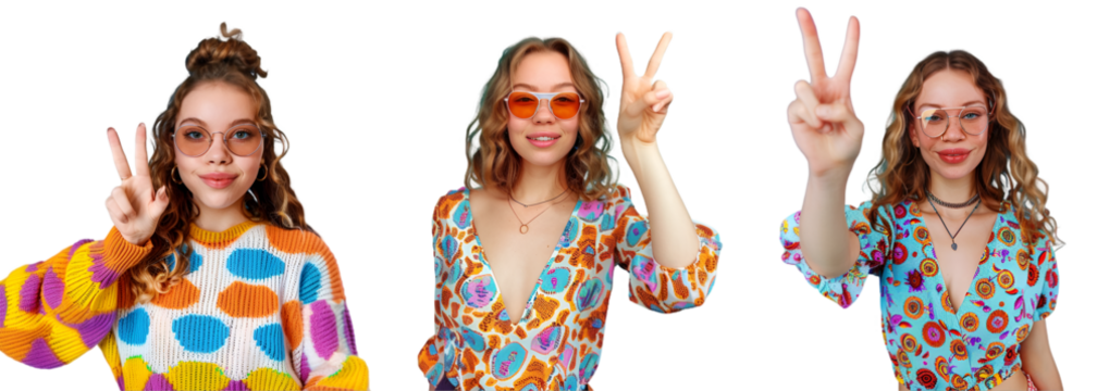 Girl holding up two fingers with phone
