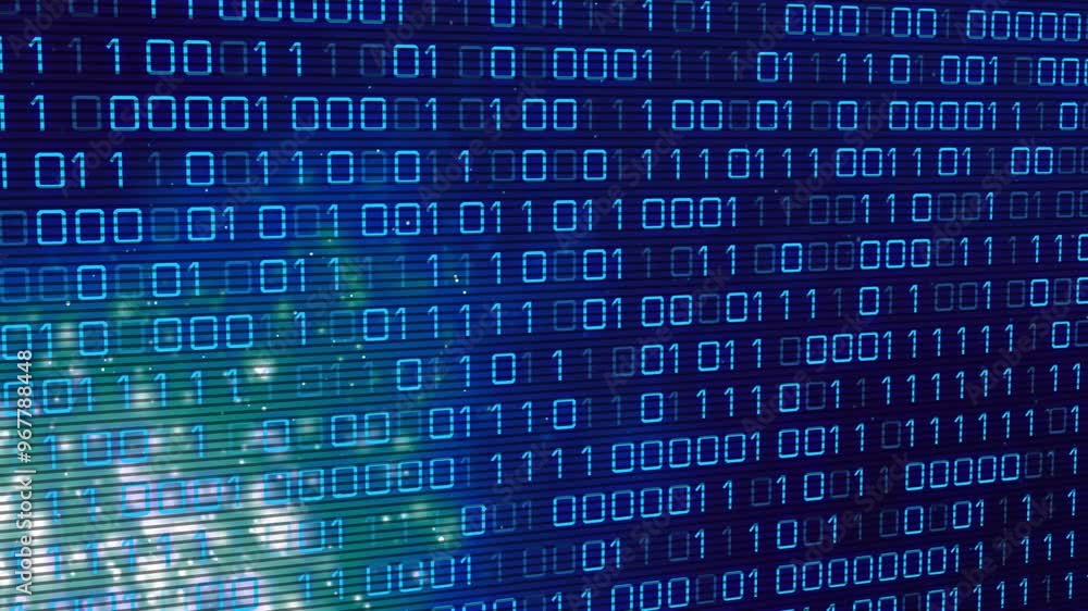 Poster animation of binary coding over light spots