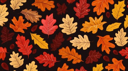 A seamless pattern with autumn leaves in warm, earthy colors, ideal for seasonal designs and fall-themed projects