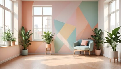 Photo interior modern design room 3d illustration;