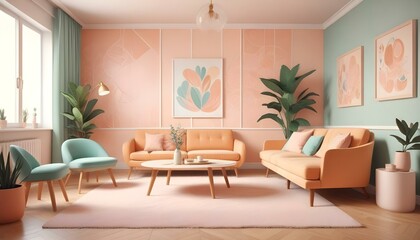 Photo interior modern design room 3d illustration;