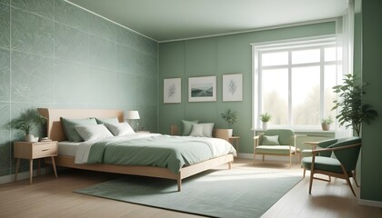 Fototapeta premium Photo interior modern design room 3d illustration;