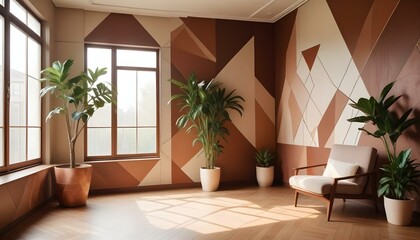 Photo interior modern design room 3d illustration;
