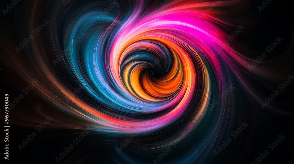 Wall mural abstract swirling rainbow