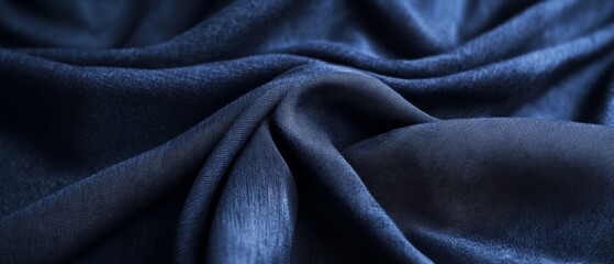 Fototapeta premium a rich textured cotton fabric in a deep navy blue