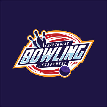 professional bowling tournament badge logo design