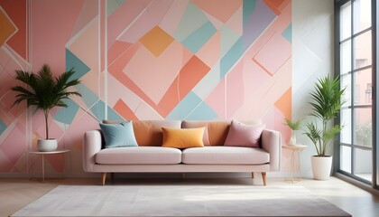 Photo interior modern design room 3d illustration;