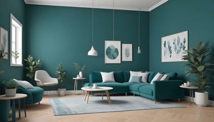 Photo interior modern design room 3d illustration;