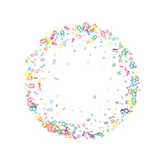 Scattered numbers. Colorful childish digits