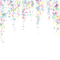 Falling letters of English language. Colorful