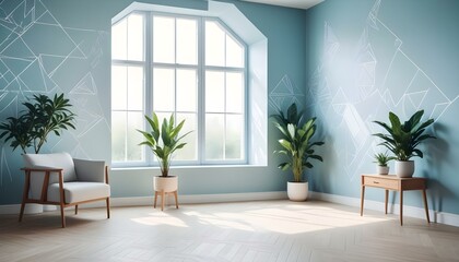 Photo interior modern design room 3d illustration;