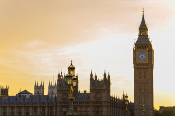 Westminster palace or Houses of parliament and Big Ben tower, London, UK.