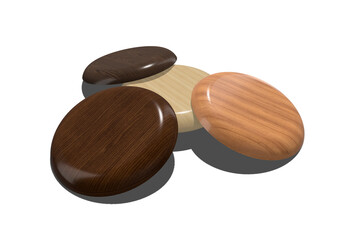 3d woooden plates  with shadow transparent png