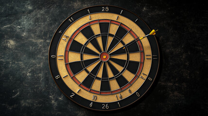 Darts board on a black background