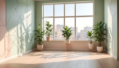 Fototapeta premium Photo interior modern design room 3d illustration;