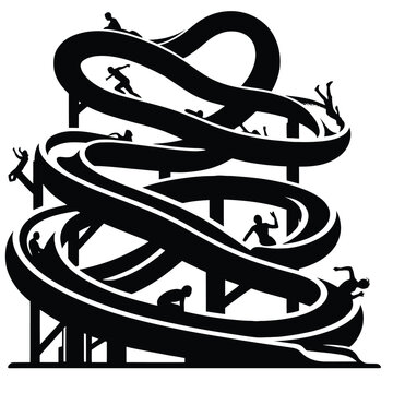 recommend clip art: Large Water Slide Silhouette