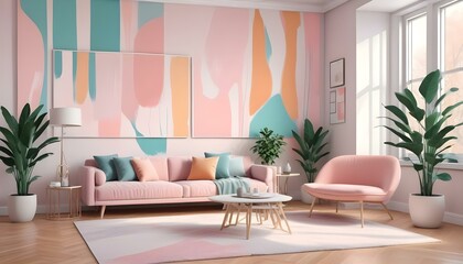 Photo interior modern design room 3d illustration;