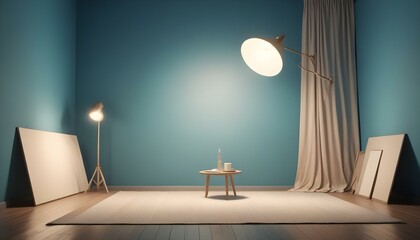 Photo interior modern design room 3d illustration;