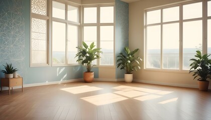 Fototapeta premium Photo interior modern design room 3d illustration;