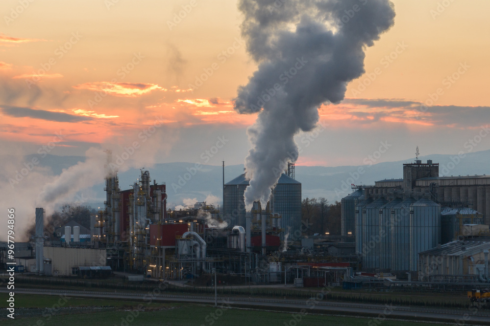 Wall mural polish producer of bioethanol and ethanol produced from corn grain. the production plant is located 