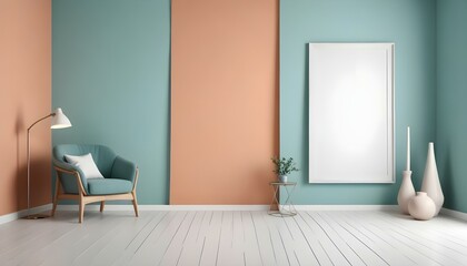 Photo interior modern design room 3d illustration;